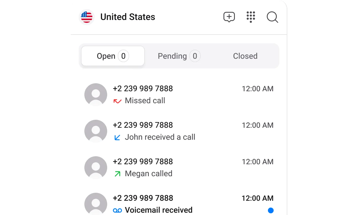 feature Call Logs Call History