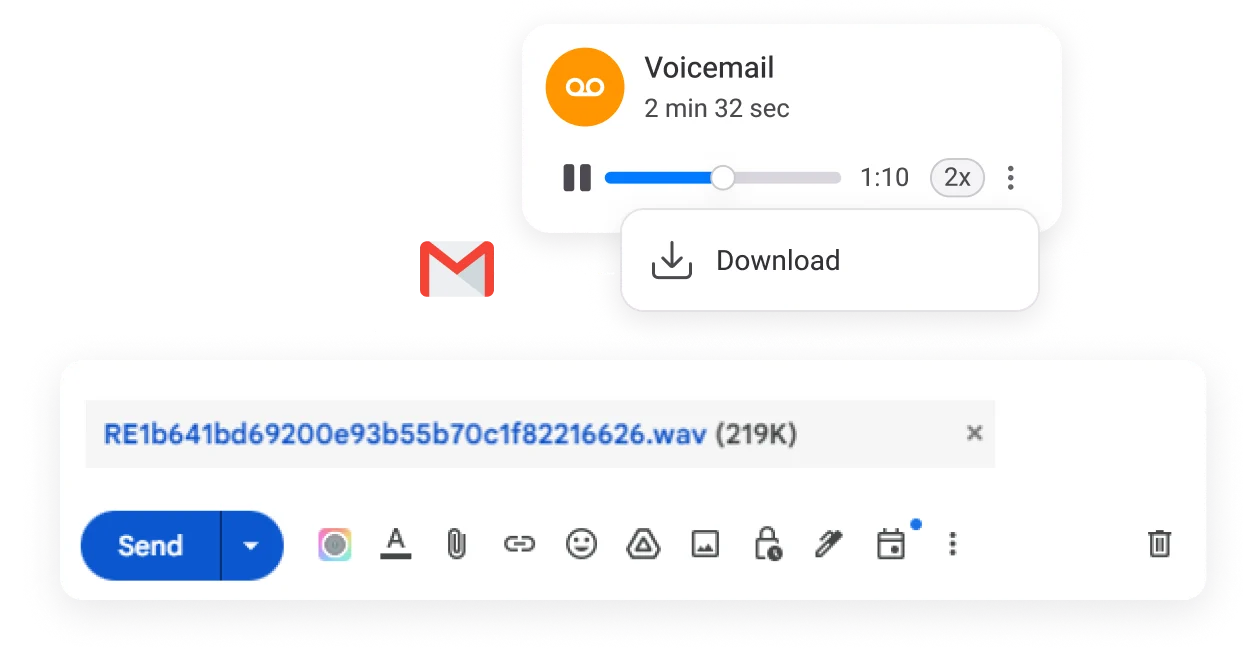 feature Voicemail to Email